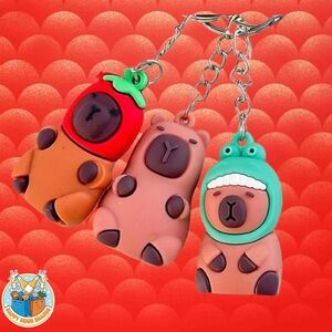 Lot Of 3 Mystery Capybara Keychains Brand New